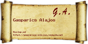 Gasparics Alajos névjegykártya